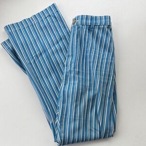 Big Bud Press Blue and White Striped Wide-Leg Pants